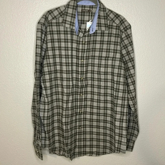 J.McLaughlin NWT men’s brushed cotton gramercy window pane long sleeves Size M - Picture 1 of 6